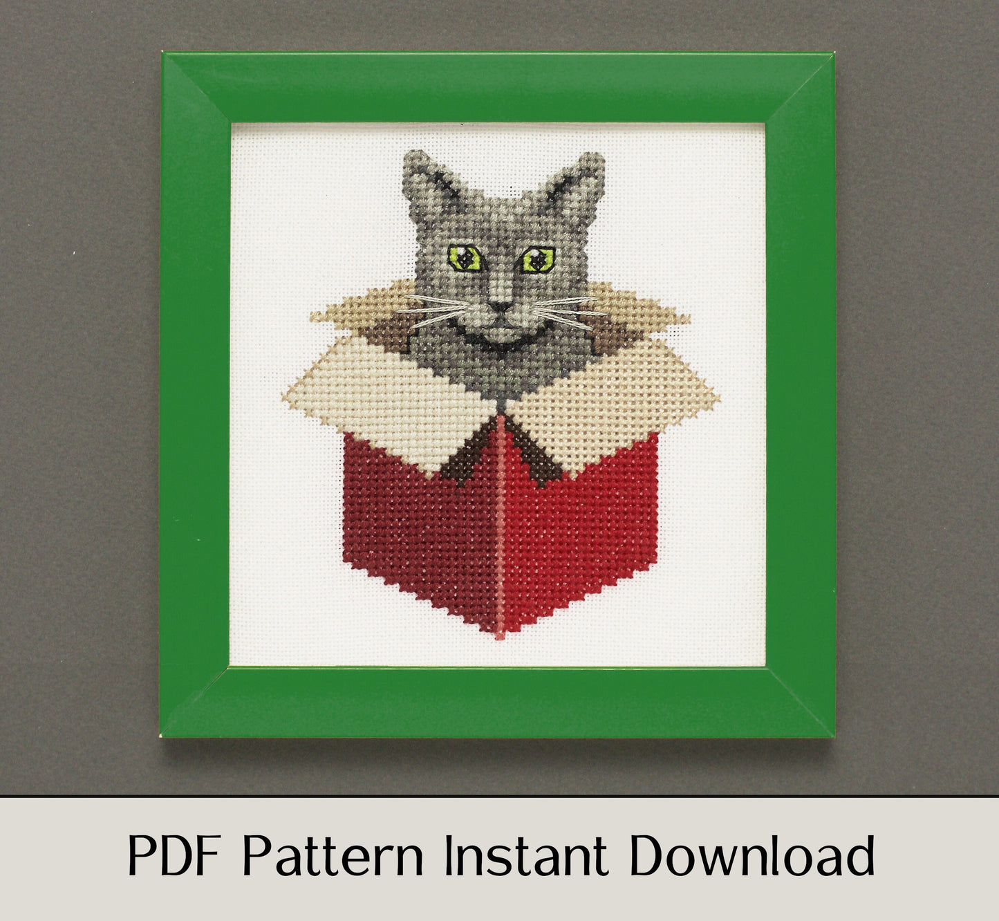 Just a Cat in a Box, 6 Cat Collection - Digital PDF Cross Stitch Pattern