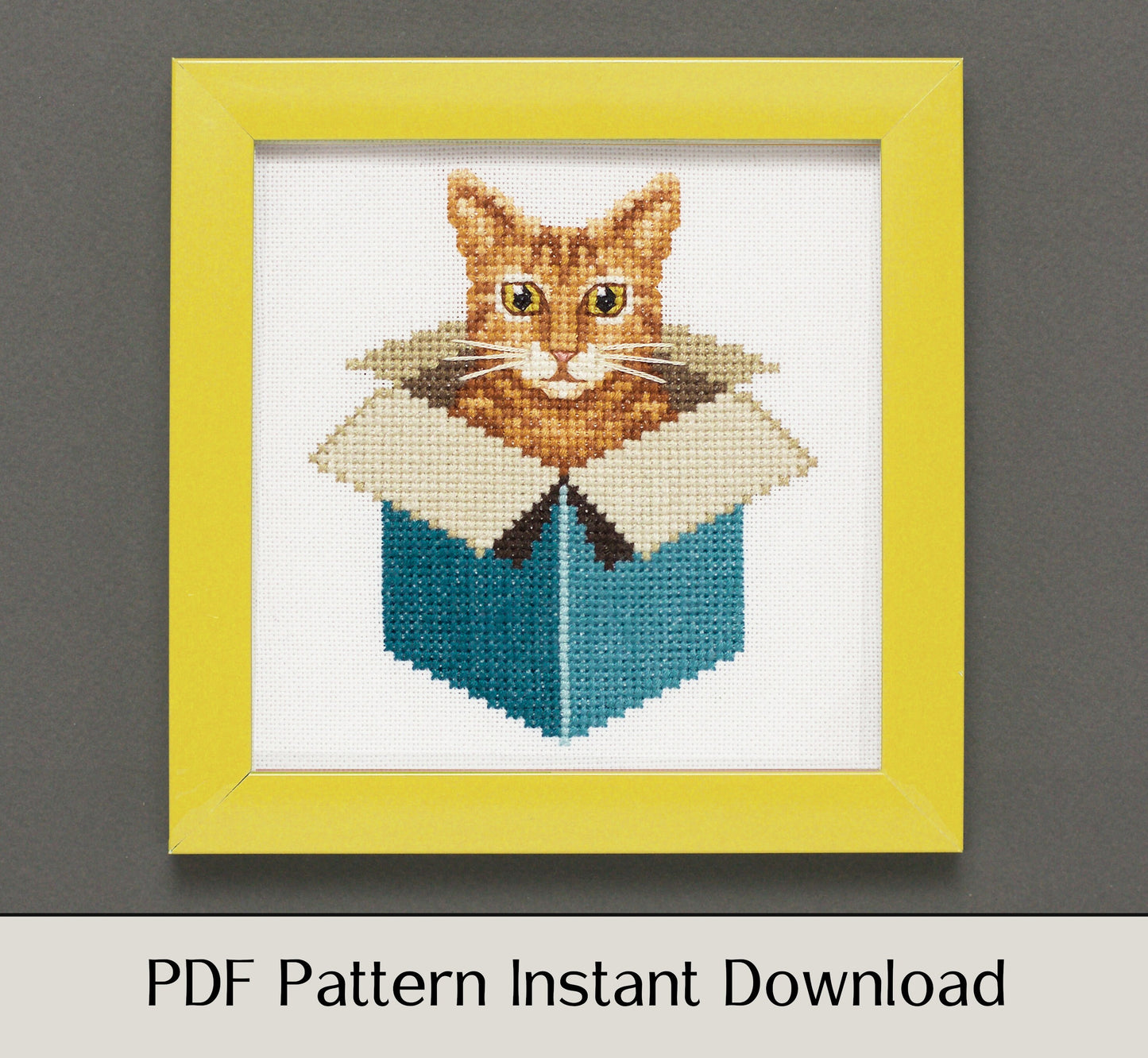 Just a Cat in a Box, 6 Cat Collection - Digital PDF Cross Stitch Pattern