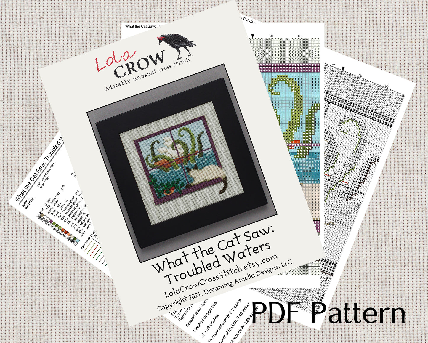 What the Cat Saw: Troubled Waters - Digital PDF Cross Stitch Pattern