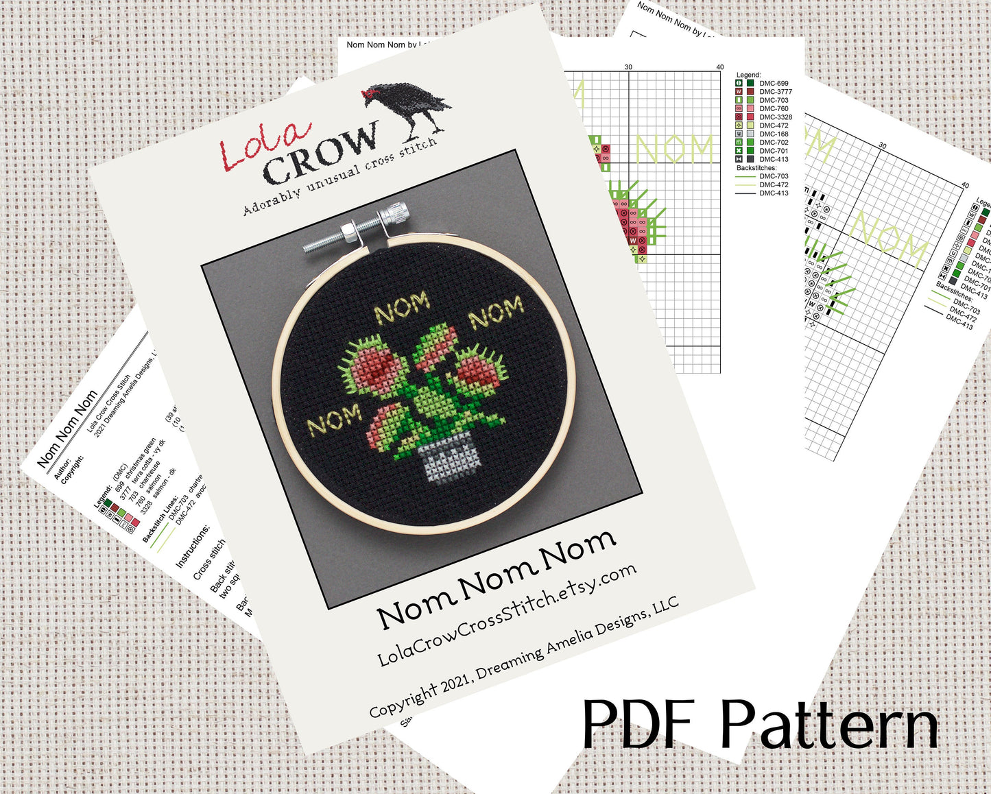 Nom Nom Nom - Digital PDF Cross Stitch Pattern