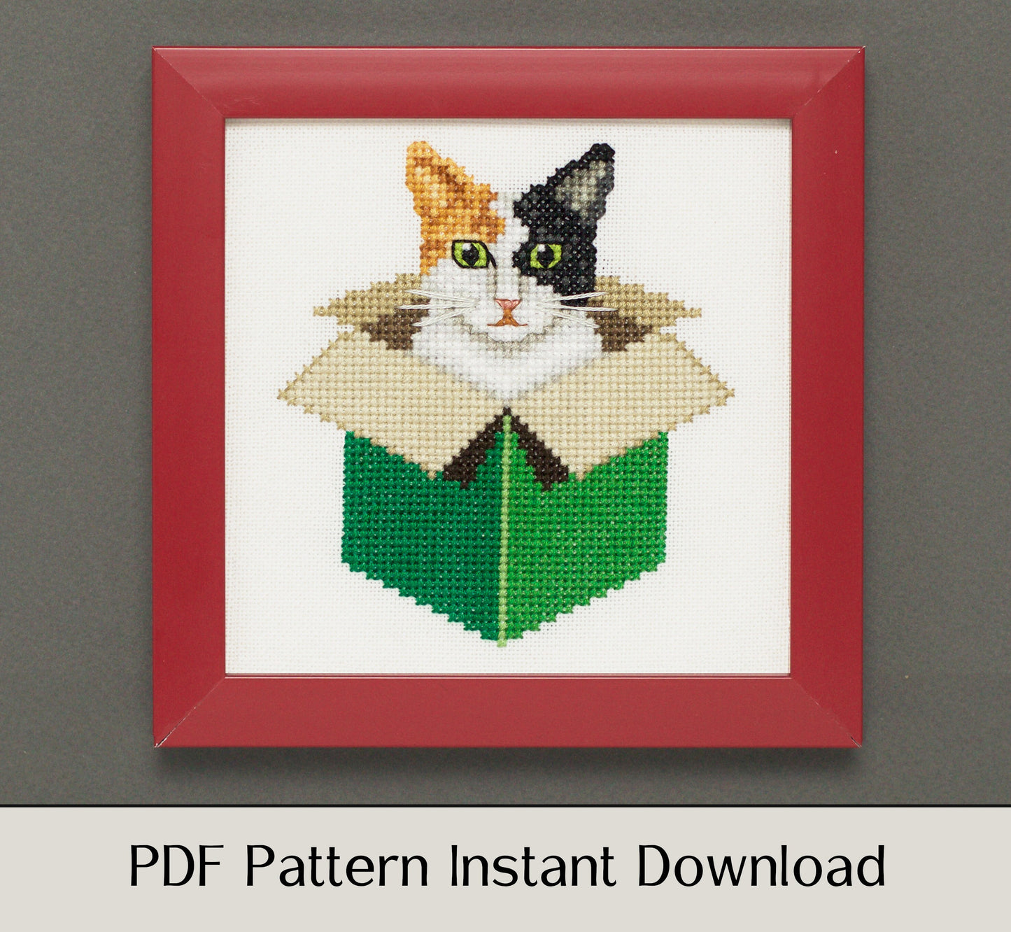 Just a Cat in a Box, 6 Cat Collection - Digital PDF Cross Stitch Pattern