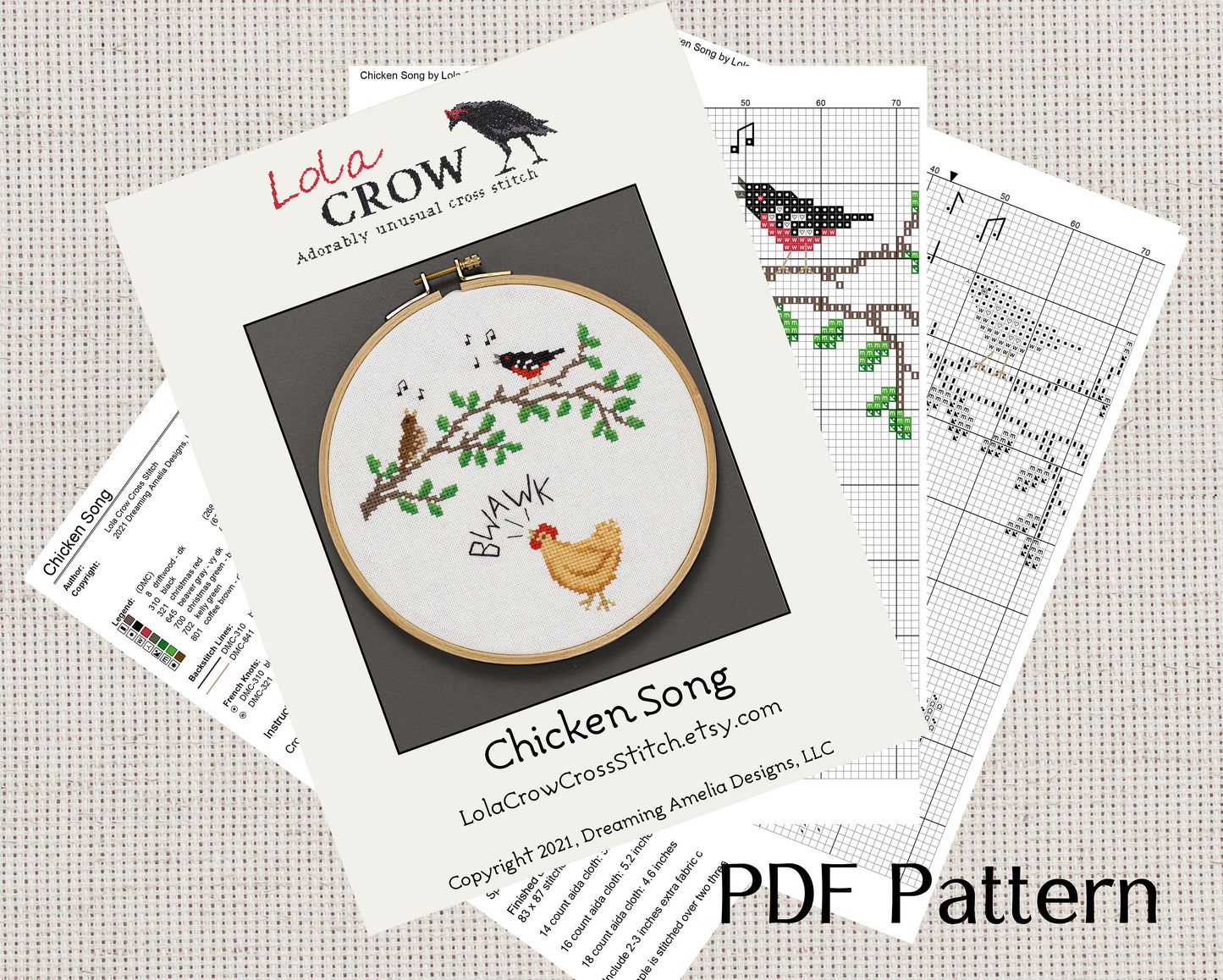 Chicken Song - Digital PDF Cross Stitch Pattern