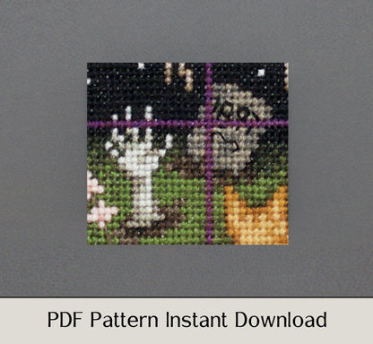What the Cat Saw: Undead, Undead, Undead - Digital PDF Cross Stitch Pattern