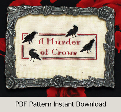 Collective Corvids - Digital PDF Cross Stitch Pattern