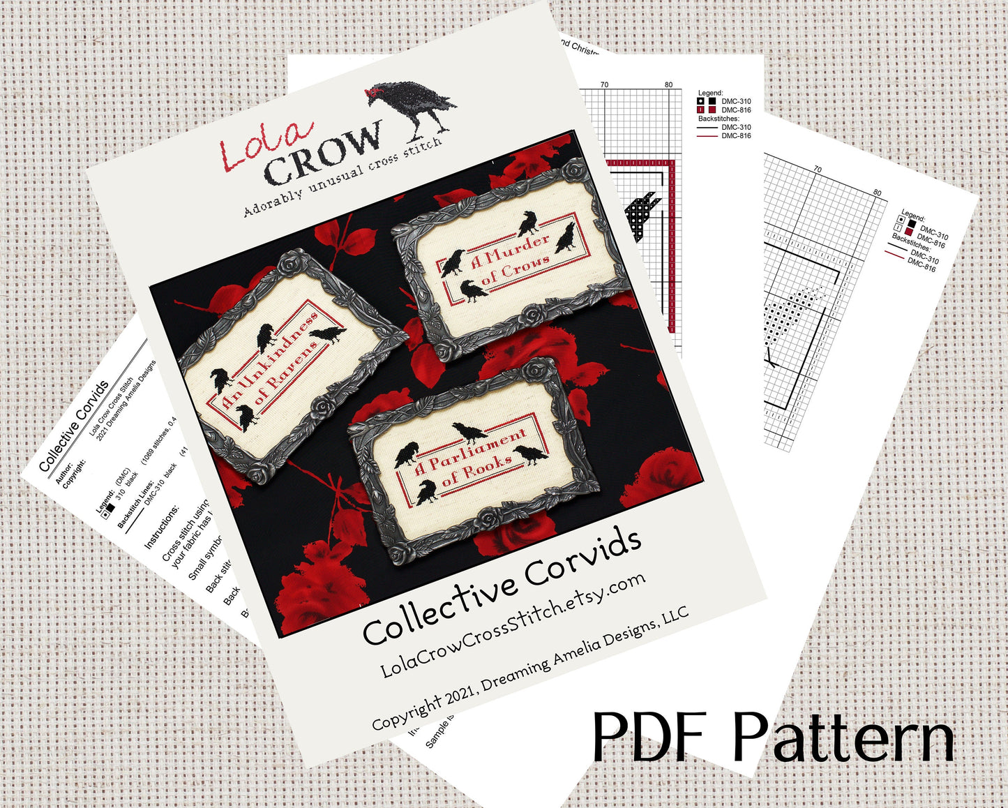 Collective Corvids - Digital PDF Cross Stitch Pattern