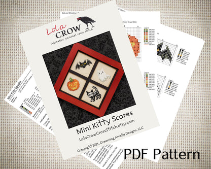 Mini Kitty Scares - Digital PDF Cross Stitch Pattern