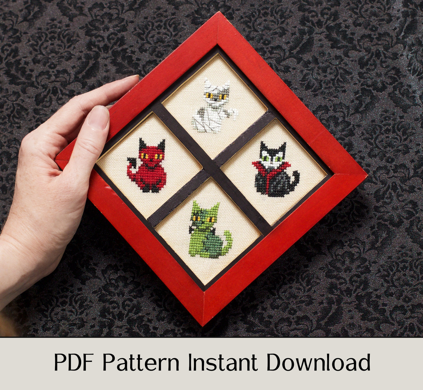 Mini Kitty Monsters - Digital PDF Cross Stitch Pattern