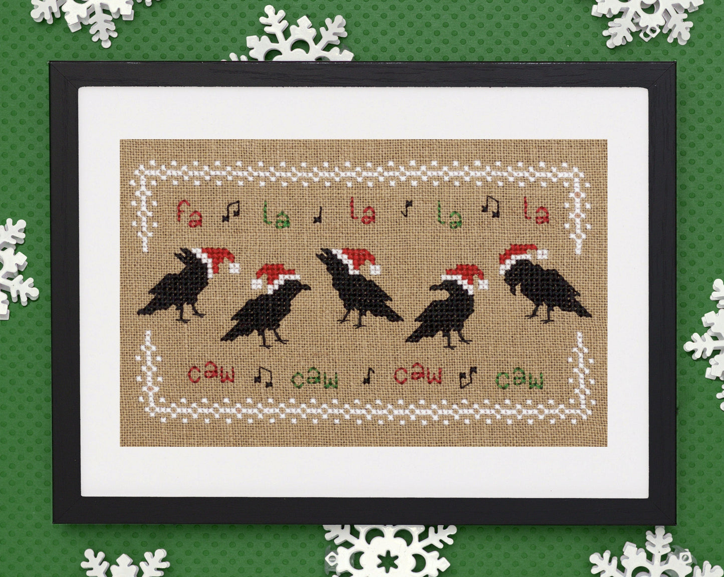 Fa La La Caw Caw - Digital PDF Cross Stitch Pattern