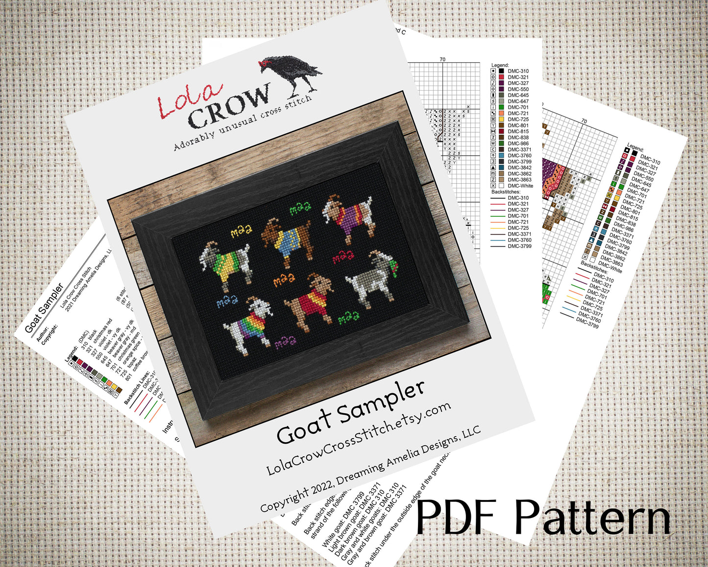 Goat Sampler - Digital PDF Cross Stitch Pattern