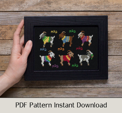 Goat Sampler - Digital PDF Cross Stitch Pattern