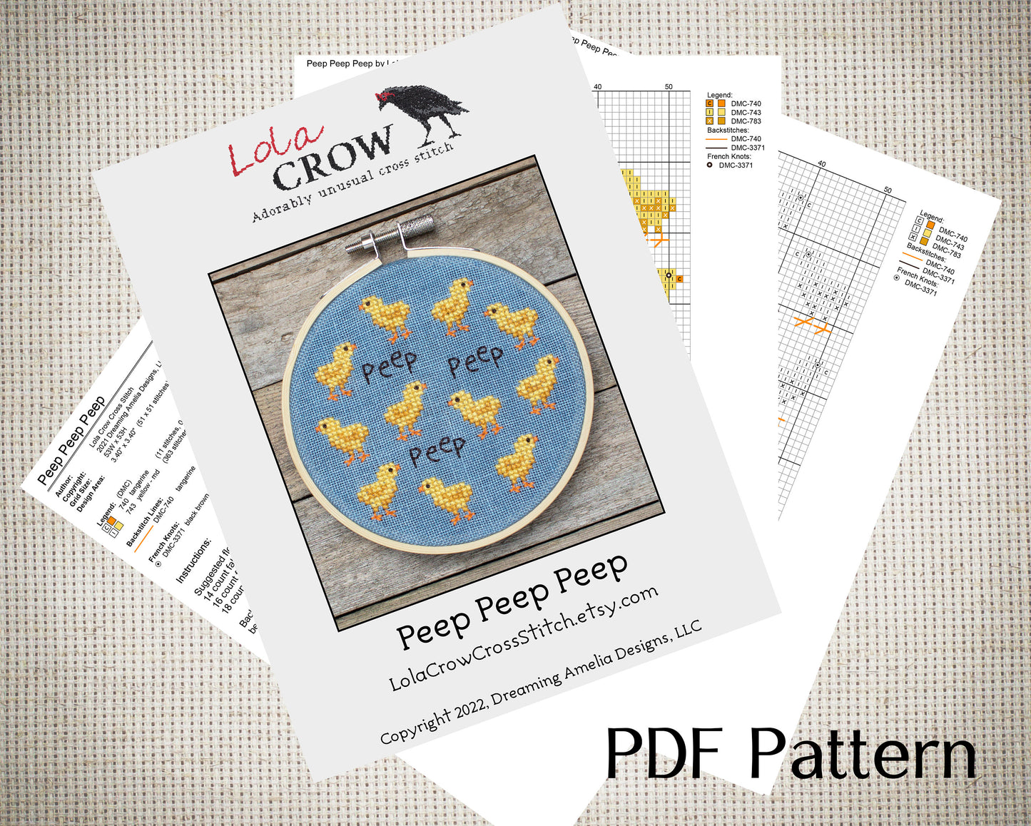 Peep Peep Peep - Digital PDF Cross Stitch Pattern
