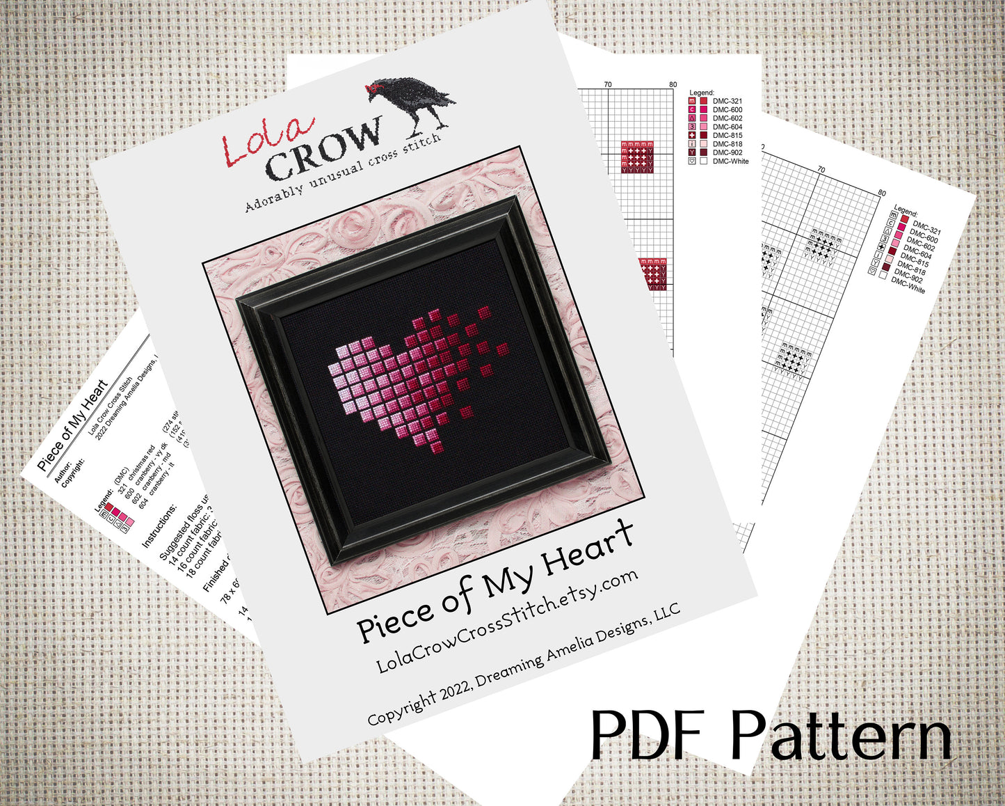 Piece of My Heart - Digital PDF Cross Stitch Pattern