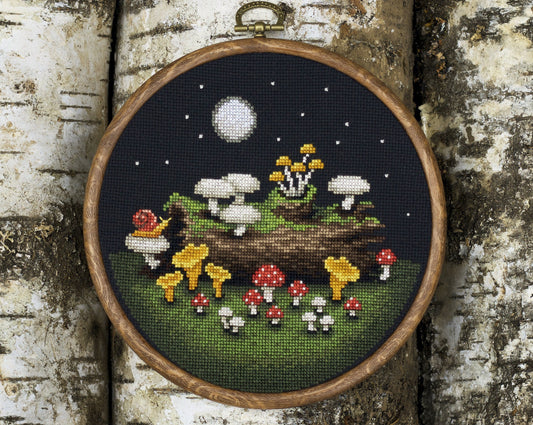 Moonlight Mushrooms - Digital PDF Cross Stitch Pattern
