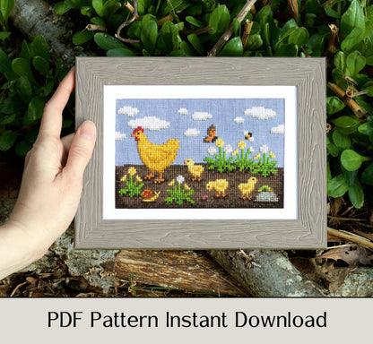 Chicken Adventures - Digital PDF Cross Stitch Pattern