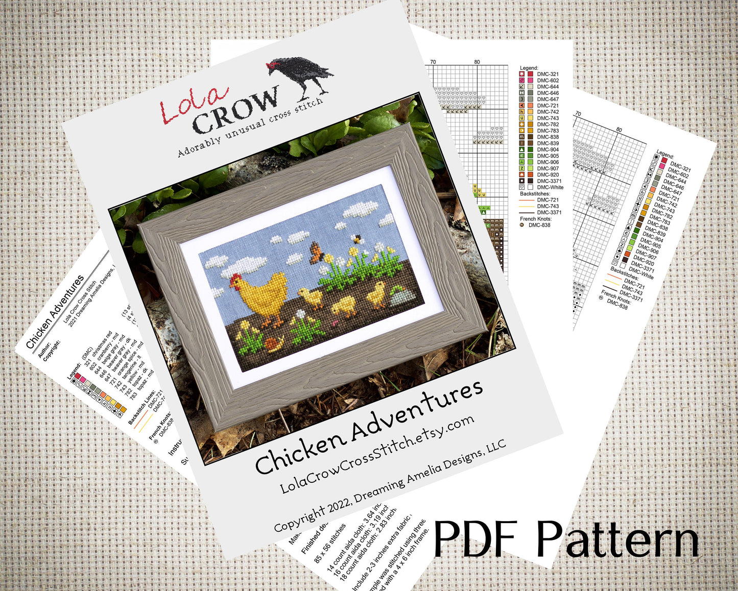 Chicken Adventures - Digital PDF Cross Stitch Pattern