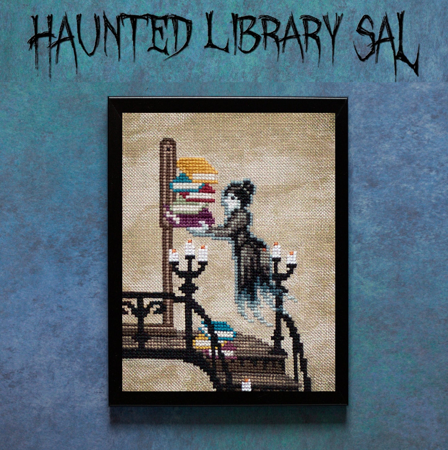 The Haunted Library - Digital PDF Cross Stitch Pattern