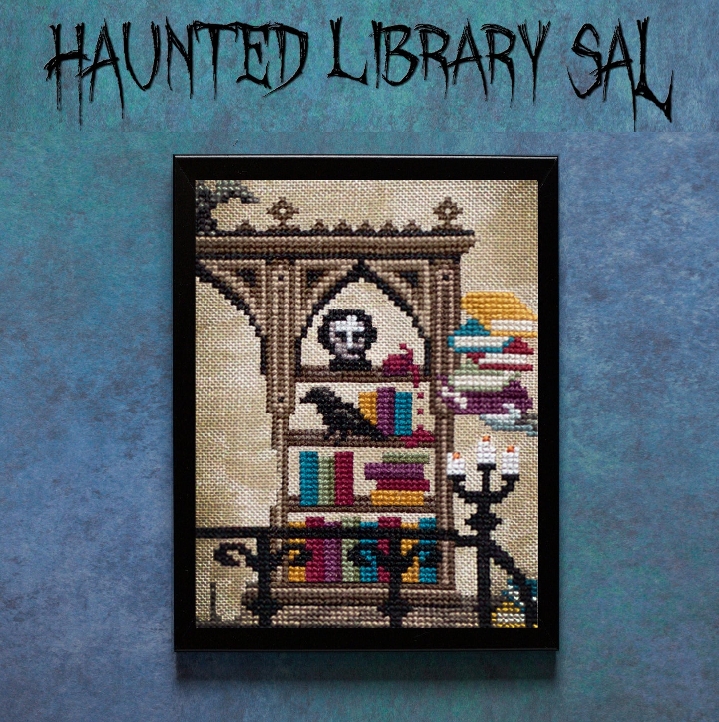 The Haunted Library - Digital PDF Cross Stitch Pattern