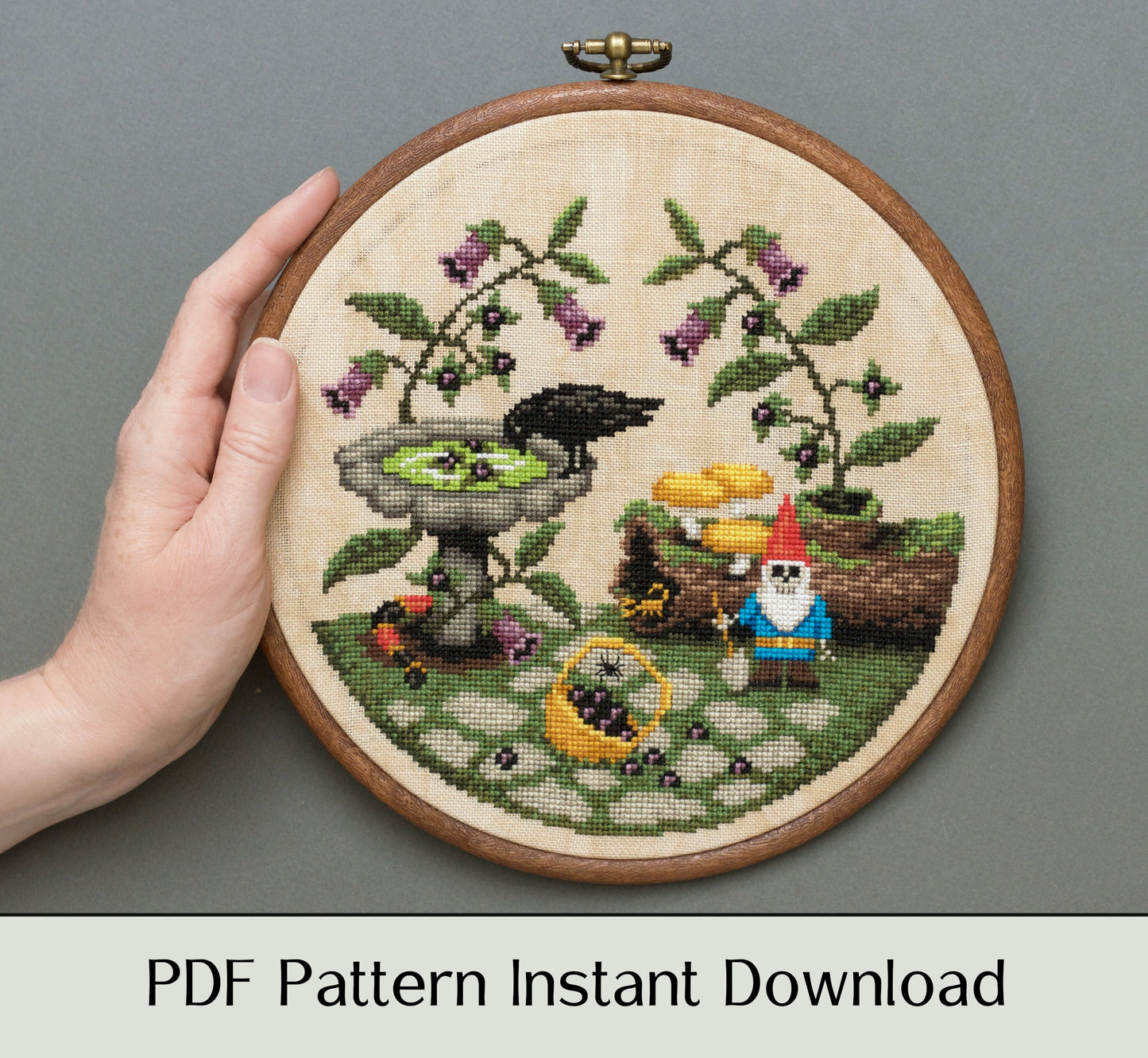 Don't Eat the Berries! - Digital PDF Cross Stitch Pattern