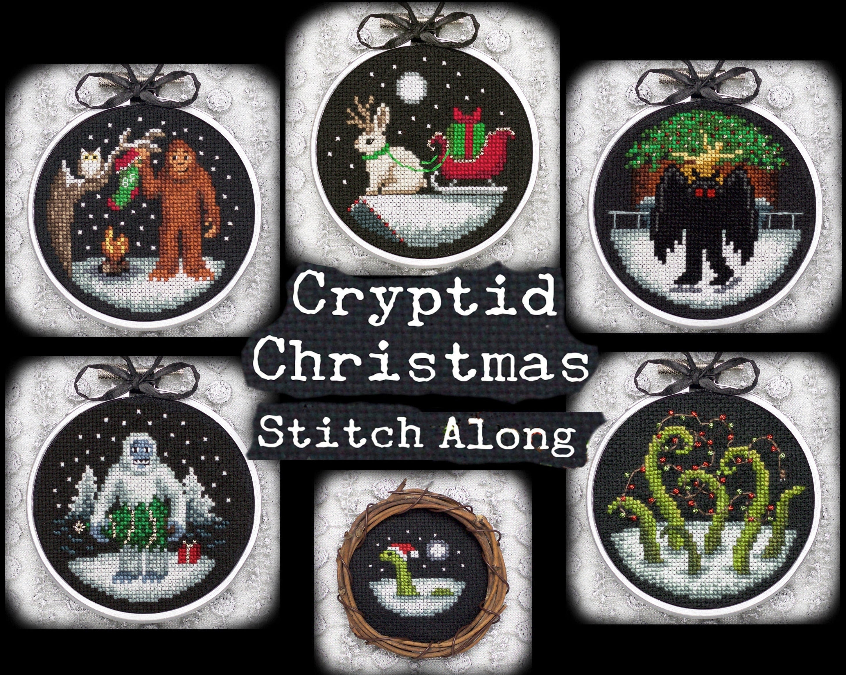 Cryptid Christmas - Digital PDF Cross Stitch Pattern – Lola Crow Cross ...