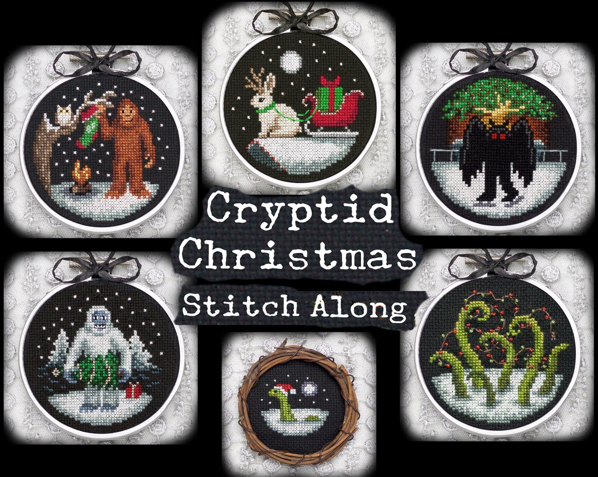 Cryptid Christmas - Digital PDF Cross Stitch Pattern