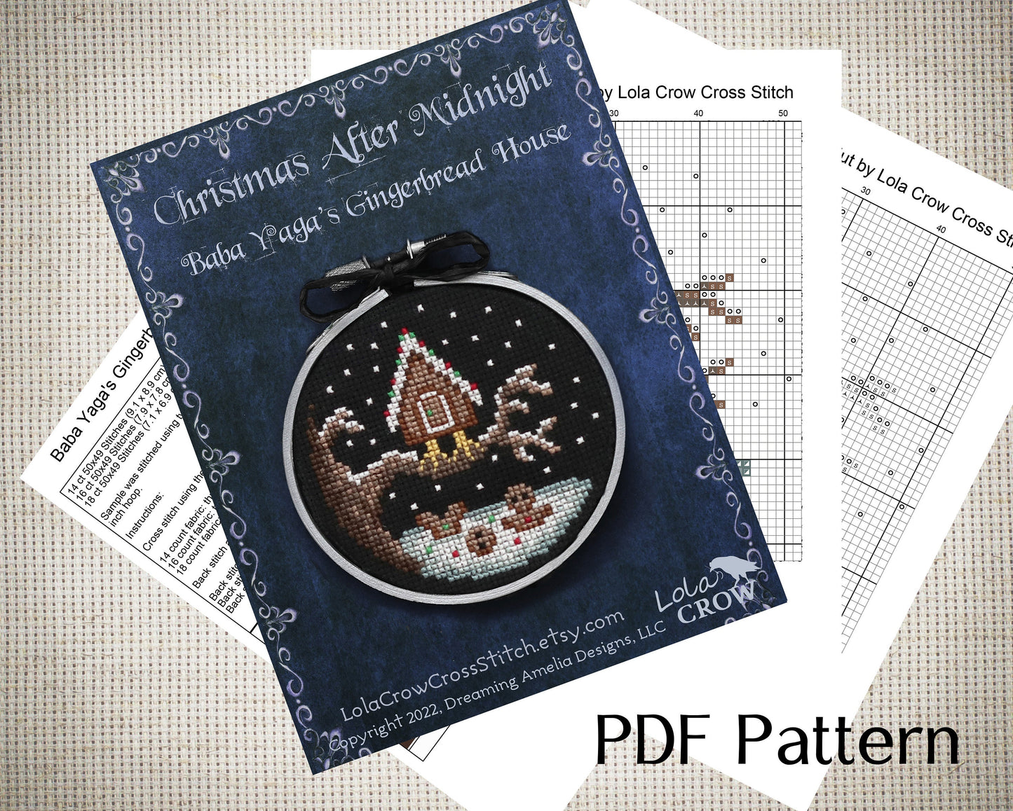 Baba Yaga's Gingerbread Hut - Digital PDF Cross Stitch Pattern